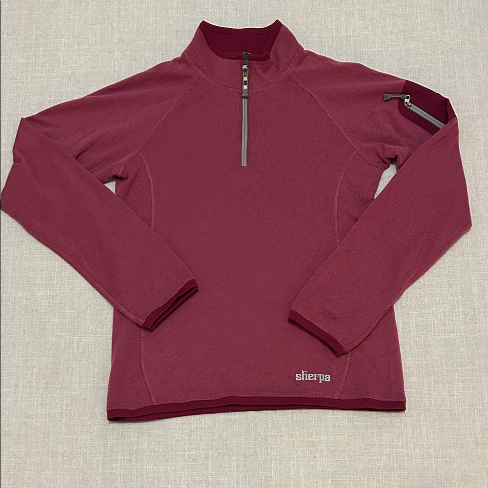 Sherpa Adventure Gear Divya Long Sleeve Zip Top Women's S Pink Outdoor Active